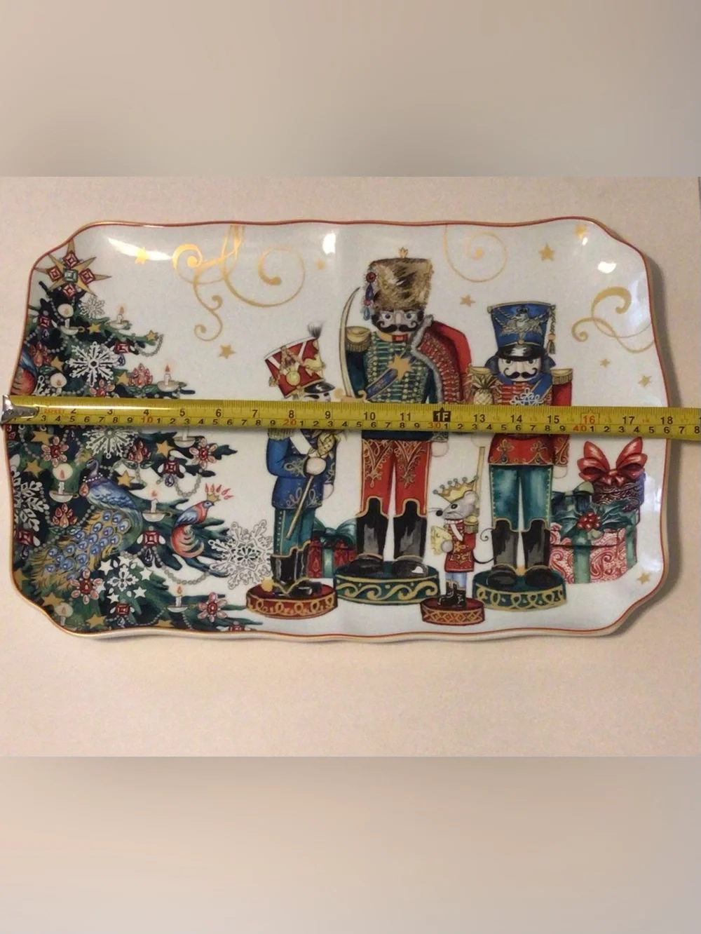 Williams Sonoma Twas The Night Before Christmas Nutcracker Platter 18x12.5 Heavy